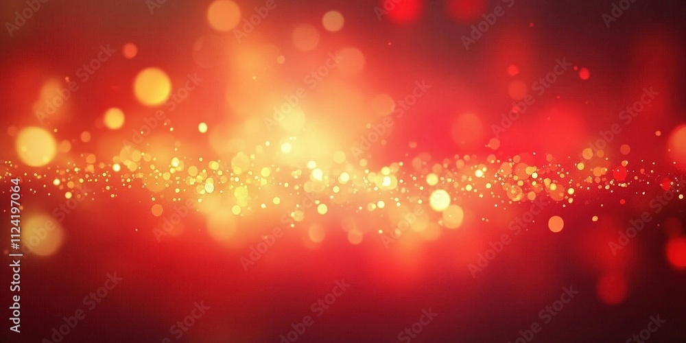 Poster vibrant red and gold gradient background with sparkling effects for creative designs and artistic pr