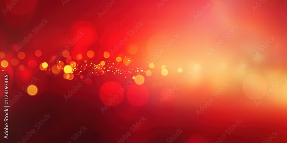 Poster vibrant red and gold gradient background with soft bokeh effect for creative designs and artistic pr