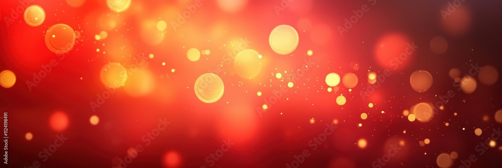 Aufkleber abstract red background with gold light spots and bokeh effect for use in design projects, textures,