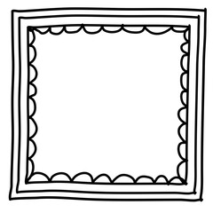 Handdrawn square scribbles frame