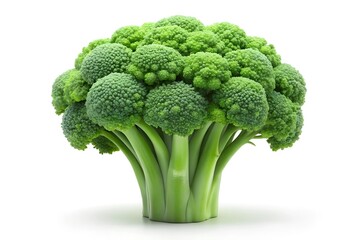 broccoli 3d render icon isolated on white background