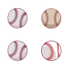 Baseball Ball Clipart Illustration Vector Collection, American Baseball Sport Isolated Equipment, Baseball Drawing Abstract Baseball Outline Icon symbol Vector Set
