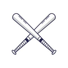 Baseball Bat Clip Art Illustration Vector Bundle Set, Professional Baseball Bat Sport Isolated Equipment Element, Baseball Exercise Champion Abstract Baseball Outline Icon Symbol Vector Silhouette Set