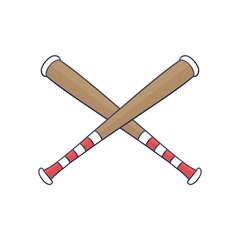 Baseball Bat Clip Art Illustration Vector Bundle Set, Professional Baseball Bat Sport Isolated Equipment Element, Baseball Exercise Champion Abstract Baseball Outline Icon Symbol Vector Silhouette Set