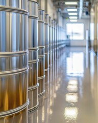 Obraz premium Spill containment solutions in industrial settings demonstrate robust barrier systems that stop leaks and safeguard surrounding ecosystems.