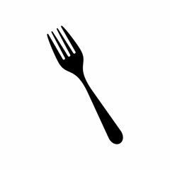 fork symbol icon, flat vector illustration silhouette isolated on white background