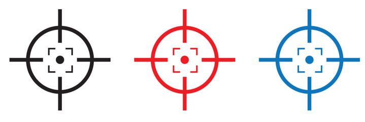 Target vector icon illustration. Set of target icon. Crosshairs icon set. Bullseye symbol collecti