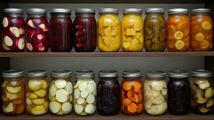 A collection of fermented fruits arranged in jars, ready for use in dishes or drinks