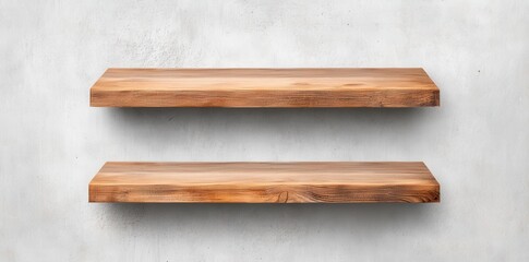 Obraz premium Rustic Wood Shelves in Multi-Finish Distressed Style for Charming Home Decor and Storage Solutions