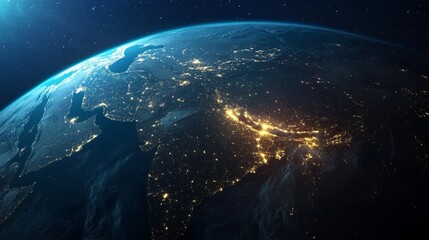 Ultra detailed, photorealistic view of Earth from space