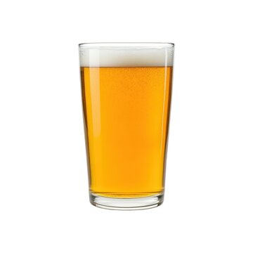 Refreshing Glass of Light Beer, Isolated on White Background Cutout