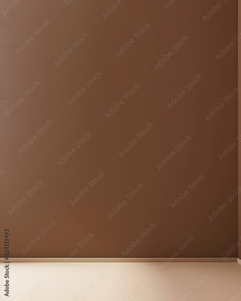 Poster a plain brown wall with a subtle gradient, creating a minimalist aesthetic.