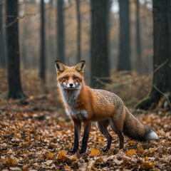 Obraz premium red fox in the woods