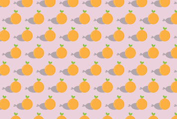 colorful Cute orange fruits pattern background, lemon vector design backdrop