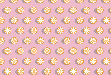 colorful Cute orange fruits pattern background, lemon vector design backdrop