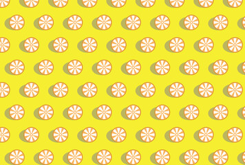 background orange fruit Seamless pattern cute on various colors backgrounds vector. Cute fruit prints.