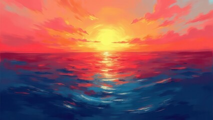 Multicolor fading blur. Ocean sunset gradient with fiery reds and cool blues in a perfectly noise-free vector, presented in 4K UHD