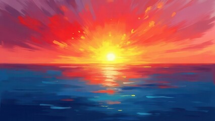 Obraz premium Multicolor fading blur. Ocean sunset gradient with fiery reds and cool blues in a perfectly noise-free vector, presented in 4K UHD