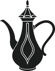 Traditional Arabic Coffee Pot Silhouette Vector Illustration