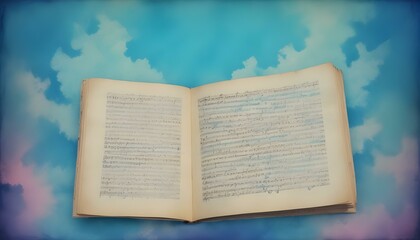 Obraz premium Clear Plain Shiny Warm Soft Vintage Bokeh Cloudy Wave Like Geometric Blue Background or Texture