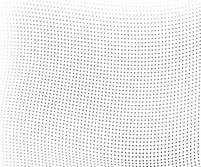 Abstract halftone wave dotted background. Halftone grunge pattern with square. Vector halftone modern pop art twisted texture for poster, cover, business card, postcard, art label layout, sticker.
