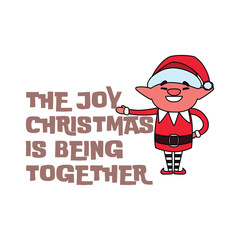 Christmas Character Typography Lettering T Shirt Design 