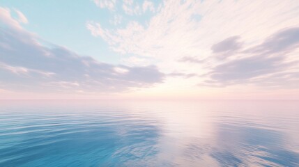 Obraz premium Pastel Sky and Serene Sea Digital Landscape Composition