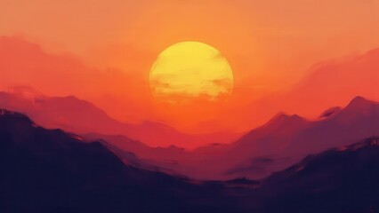 Fototapeta premium Multicolor fading blur. Midnight sun gradient showcasing warm oranges and muted purples, composed into a noise-free and clear vector background, 4K UHD