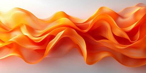 Fototapeta premium Abstract orange fabric flowing waves.