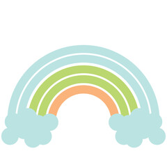 Pastel Rainbow with Cloud