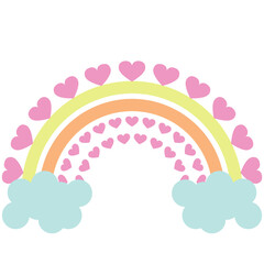 Heart Decorative Rainbow with Cloud