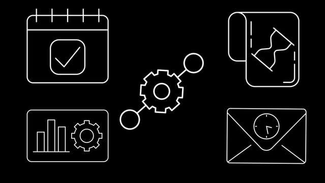 Business Management Line Icons