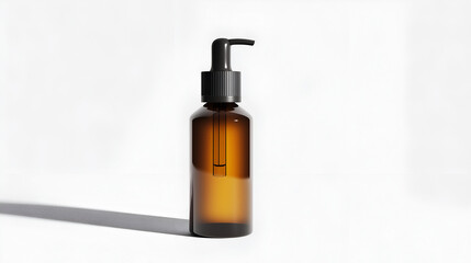 Naklejka premium Mock up of a lotion pump bottle with blank branding space, isolated on a white background, copy space for text