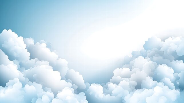 An ethereal background featuring soft clouds in soothing pastel blue and white hues, ideal for promoting products in a whimsical way. This balanced composition draws attention without overwhelming