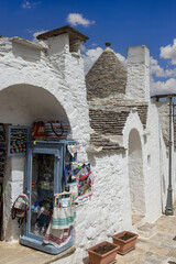 Trulli houses, traditional, unique Apulian dry stone hut with a conical roof, Alberobello, Italy