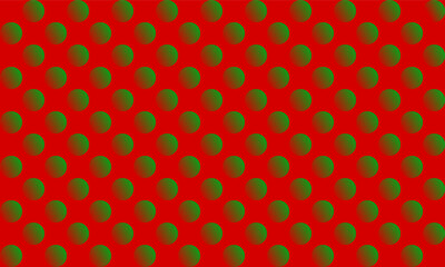 abstract green dot gradient on red background with bubbles, round zigzag dot and square block checkerboard multiple layer repeat pattern, replete image, design for fabric printing