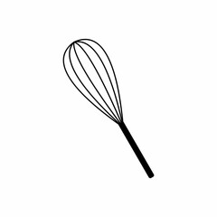 Whisk icon silhouette isolated on white background. vector illustration