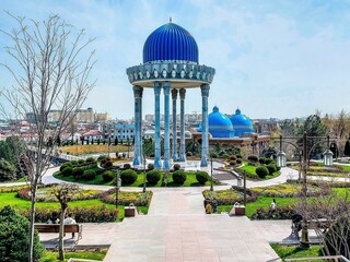 Rotunda with a memorial stone in the menorial complex of Victims of Political Repression in...