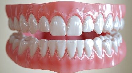 Obraz premium 3D model of human teeth and gums for dental education.