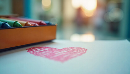 Crafting hope and love in support of childhood cancer awareness with crayons and colors