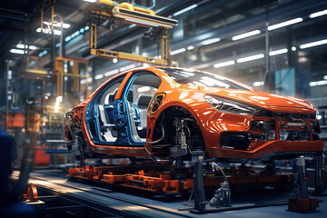 Robot-assisted assembly lines in automobile factories optimizing production workflows