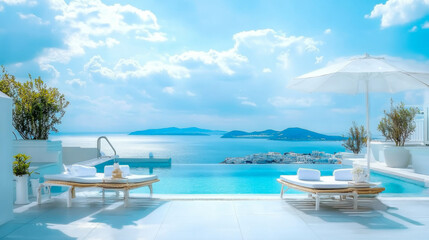 Fototapeta premium Luxury modern style at the exterior beach houses