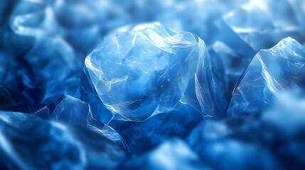 Fototapeta premium Close-up of a luminous blue crystal cluster with intricate textures and light reflections.