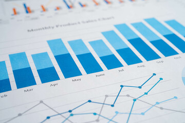 Graphs paper. Financial development, Banking Account, Statistic, Investment Analytic research data...