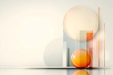 Contemporary abstract design featuring geometric shapes and vibrant colors in a minimalist style