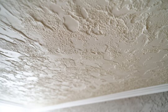 Close up of ceiling texture post popcorn removal revealing a sleek finish and the outcome of a typical renovation