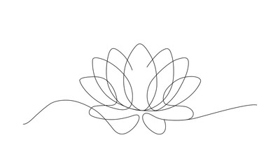 Lotus flower line art vector illustration