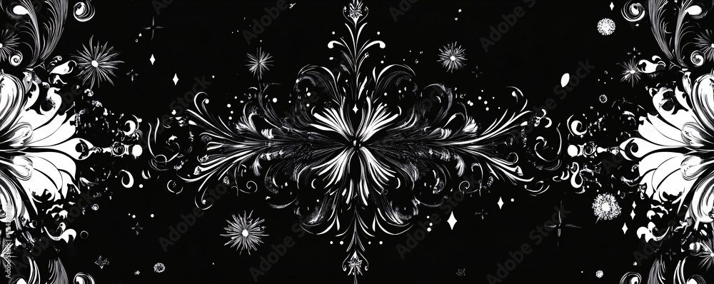 Poster elegant guy fawkes background featuring intricate black and white decorative elements and firework p