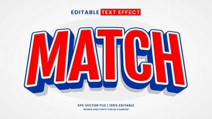 Obraz premium Sport match 3d editable text effect
