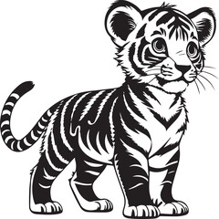 Obraz premium baby tiger silhouette vector